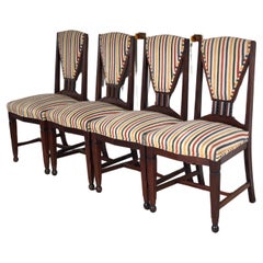 Set of 4 Art Deco Amsterdam School ‘t Woonhuys Dining Chairs The Netherlands 193