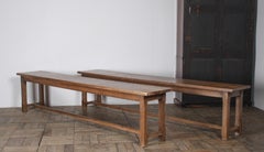 A Pair of 6ft Long Antique French Oak Benches – Circa 1920s