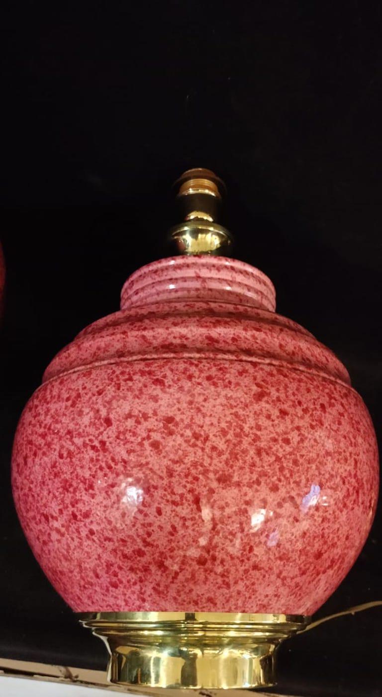 A Pair Of 70's Ceramic Table Lamps Attributed To Tommaso Barbi For Sale 3