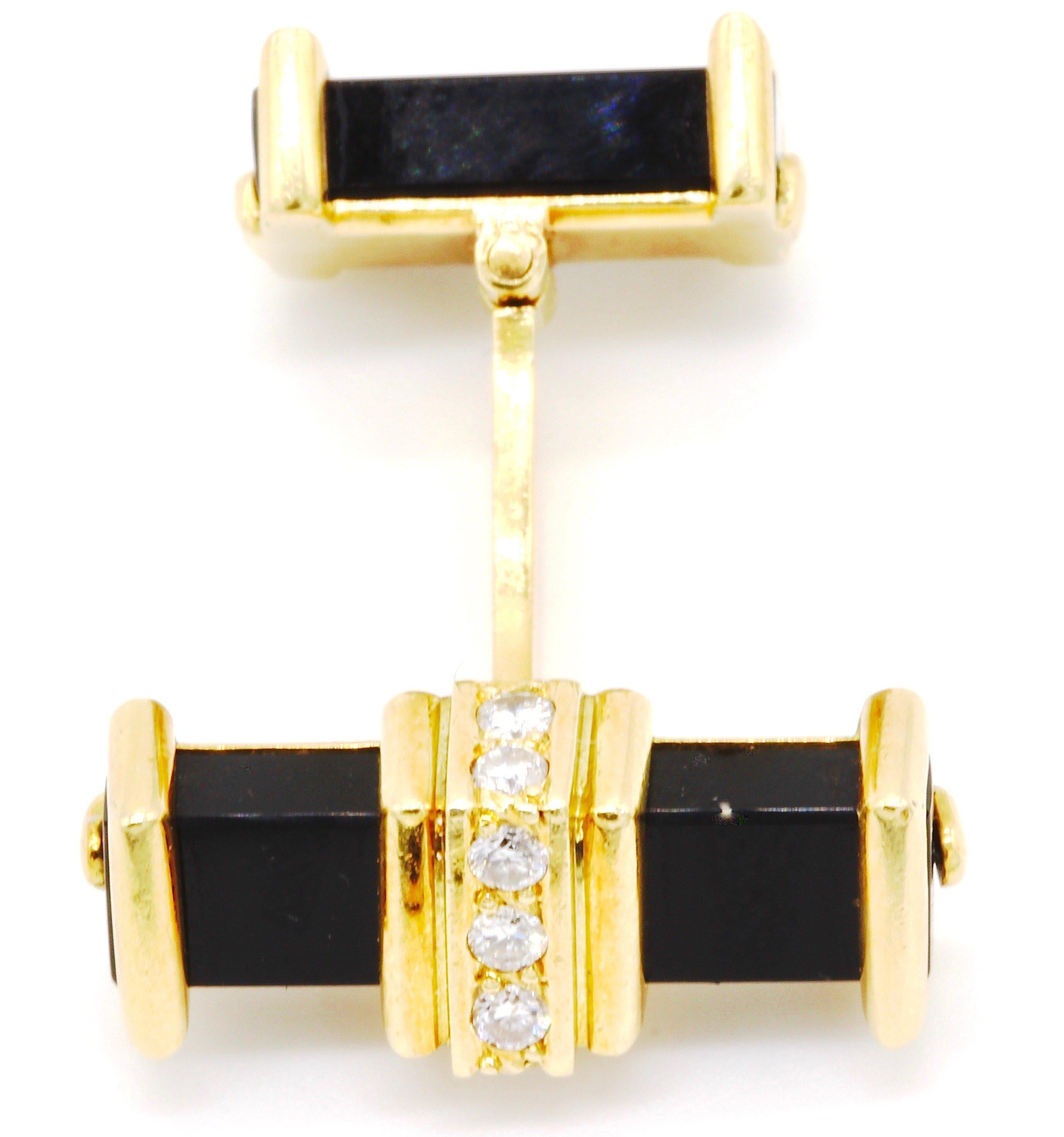 gold and diamond cufflinks