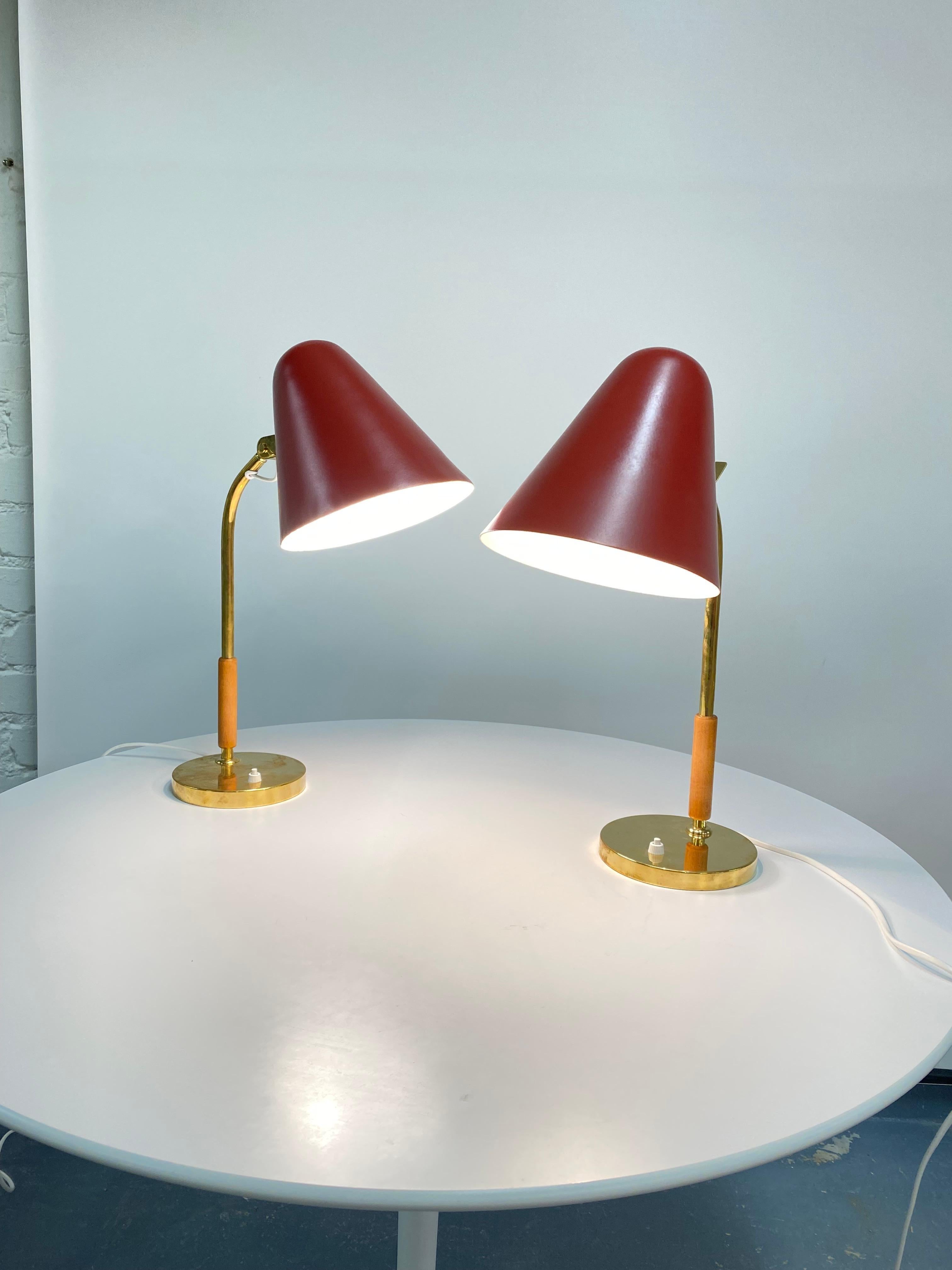 Scandinavian Modern A Pair of Paavo Tynell Table lamps, Model no. 5233, 1950s, Taito Oy For Sale