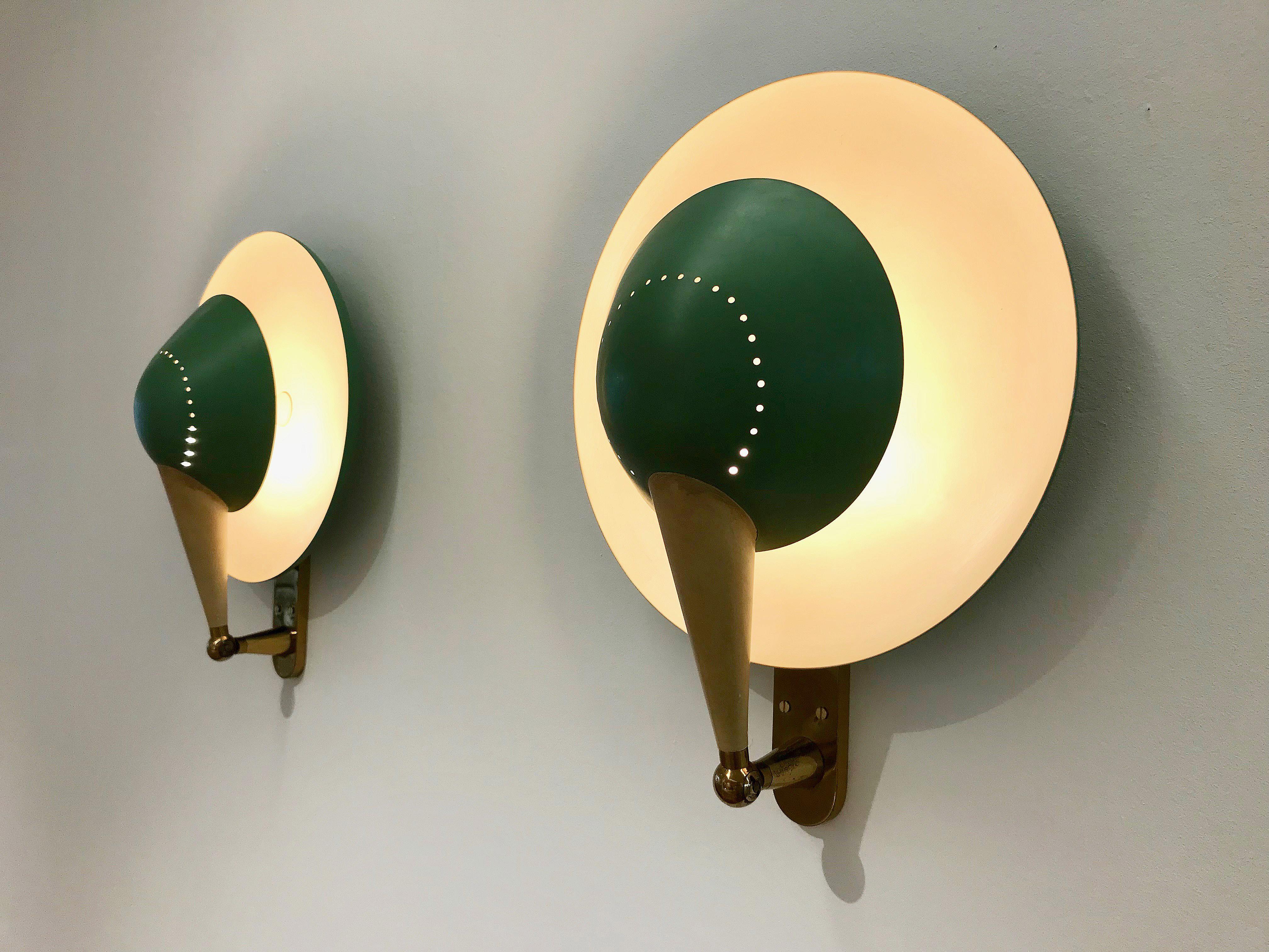 Painted Pair of Adjustable Sconces Model No. B 4917