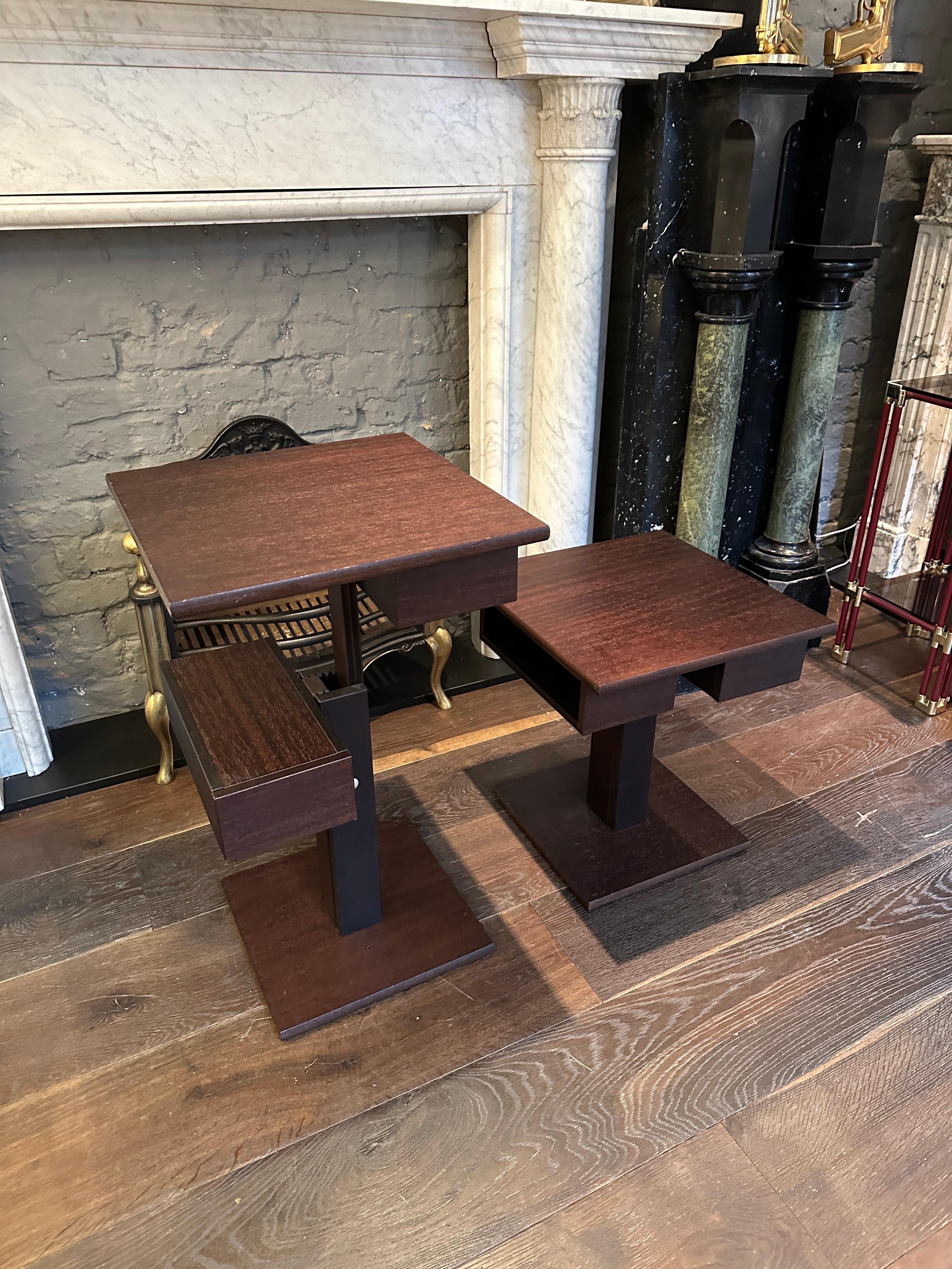A Pair Of Adjustable Side Tables By Bernard Vuarnesson  For Sale 11