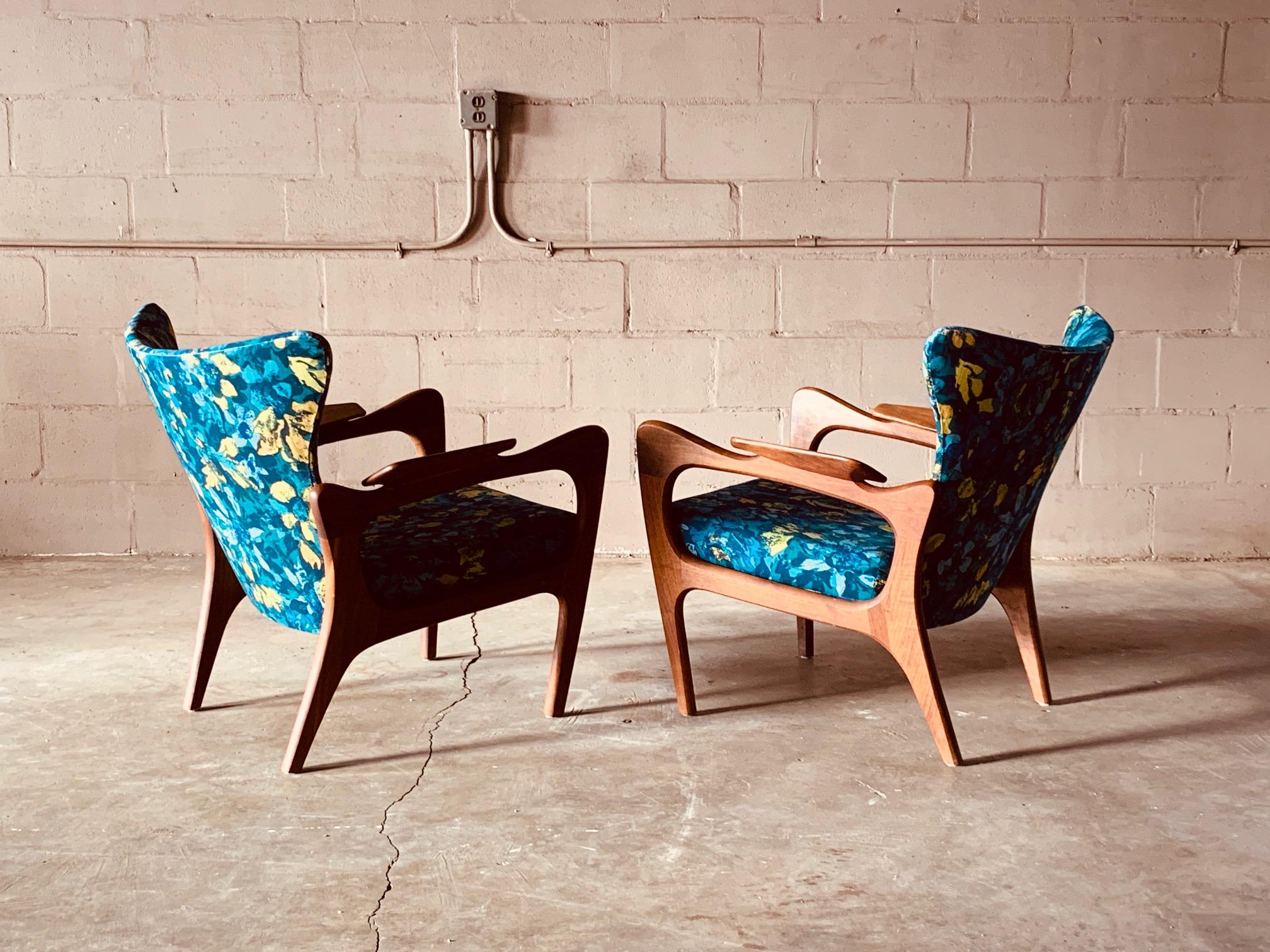 Pair of Adrian Pearsall Armchairs with Sculptural Frames 2
