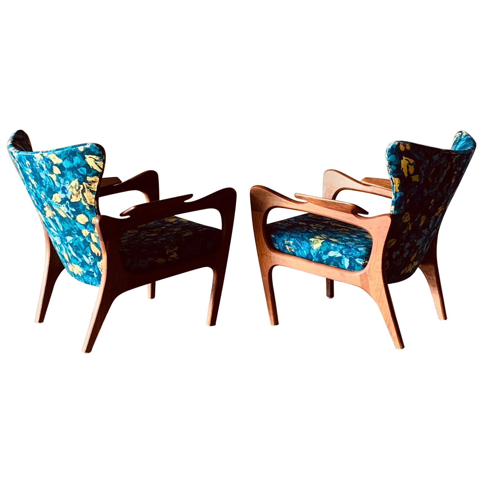 Pair of Adrian Pearsall Armchairs with Sculptural Frames