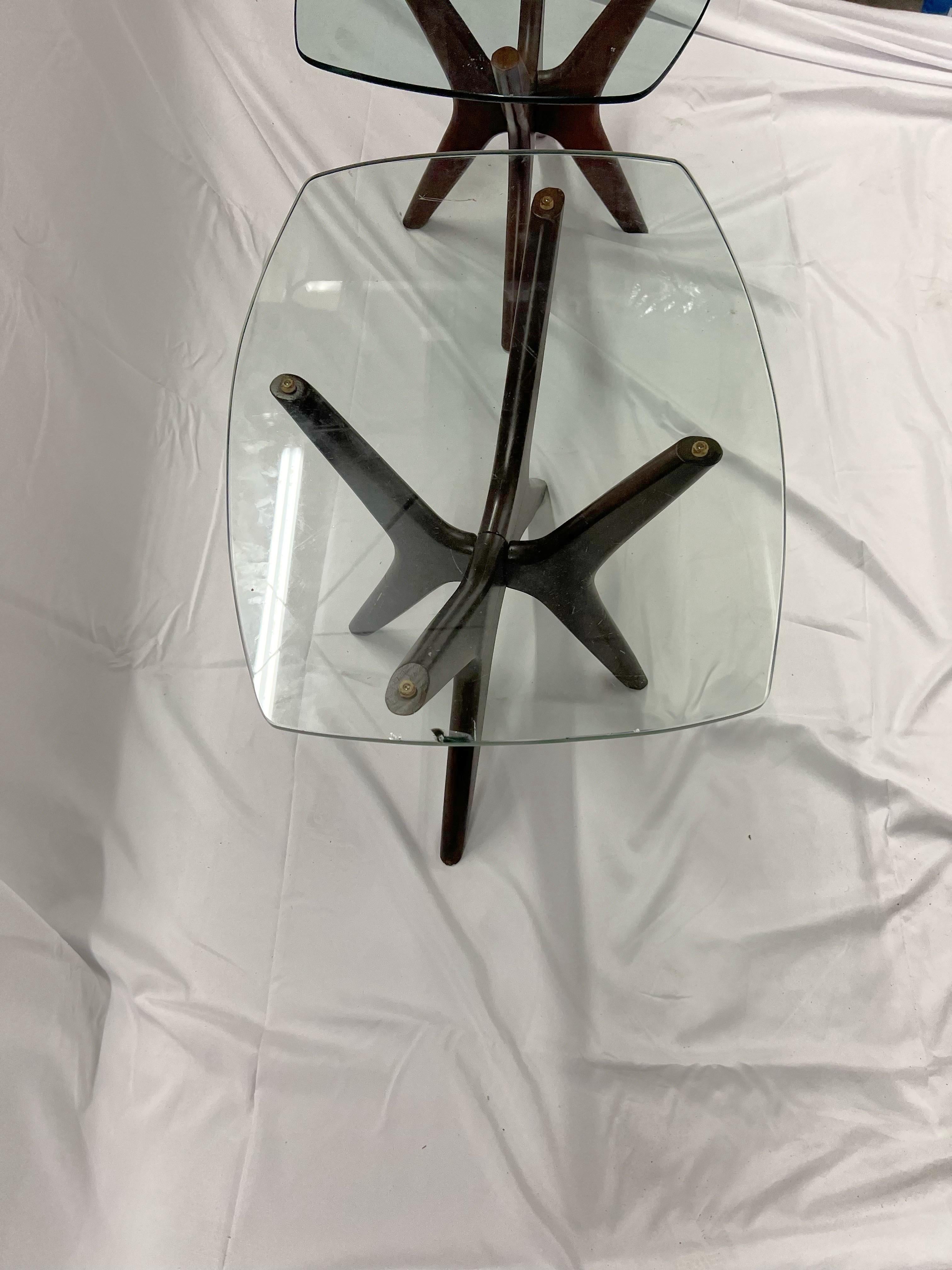 Glass A pair of Adrian Pearsall Mid-Century Modern Style Jax Side Tables For Sale