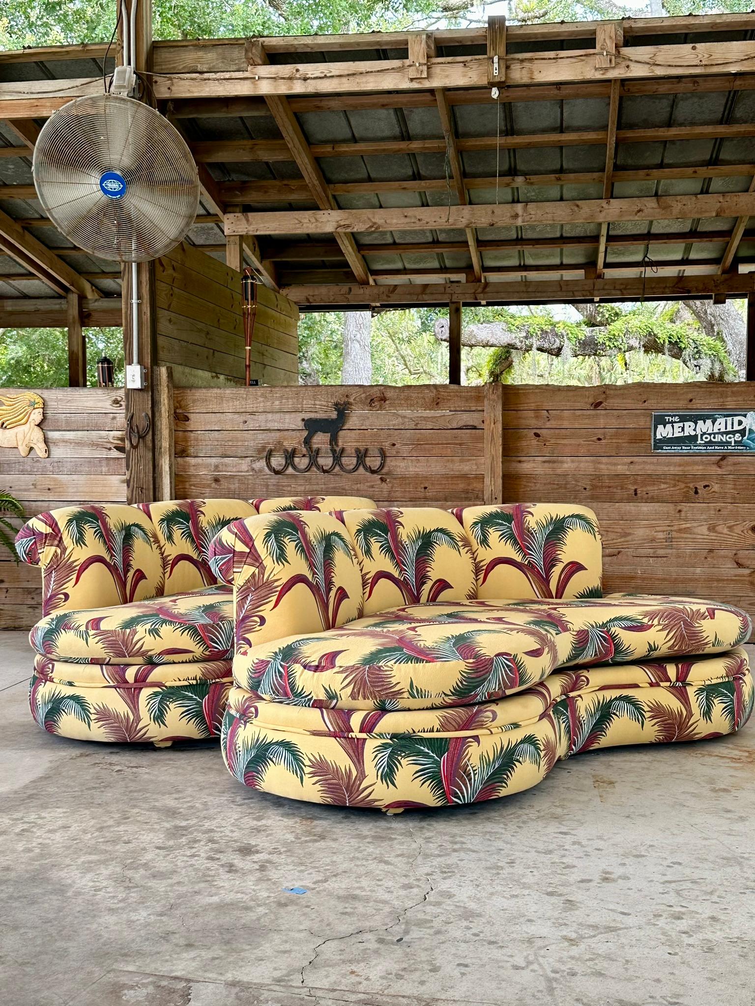 American Exquisite Mid-Century Modern Pair of Adrian Pearsall Kidney Shaped Sofa