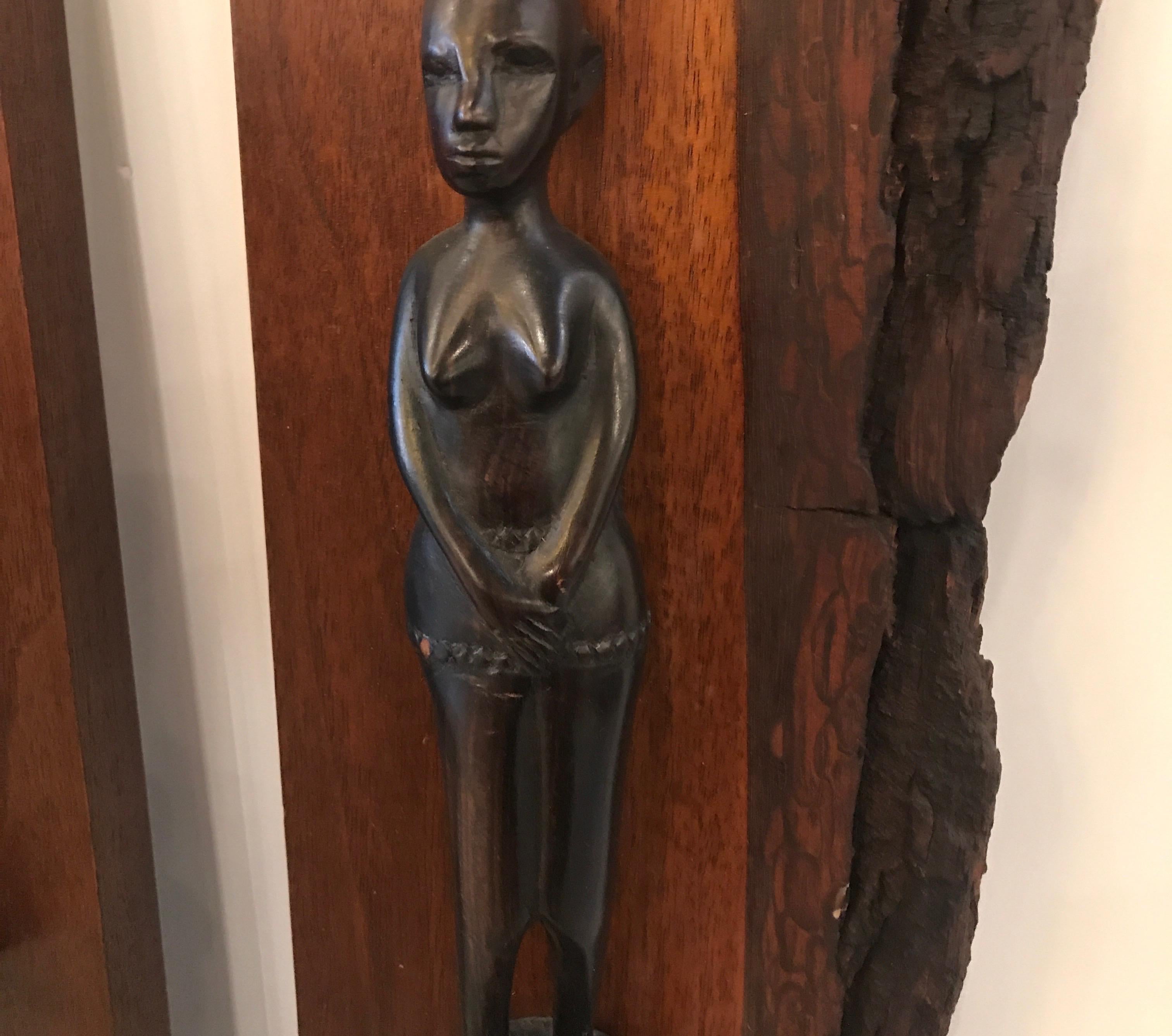 Afrikanische Stammeskunst-Skulpturentafeln mit lebendiger Kante aus Afrika, Paar im Angebot 8