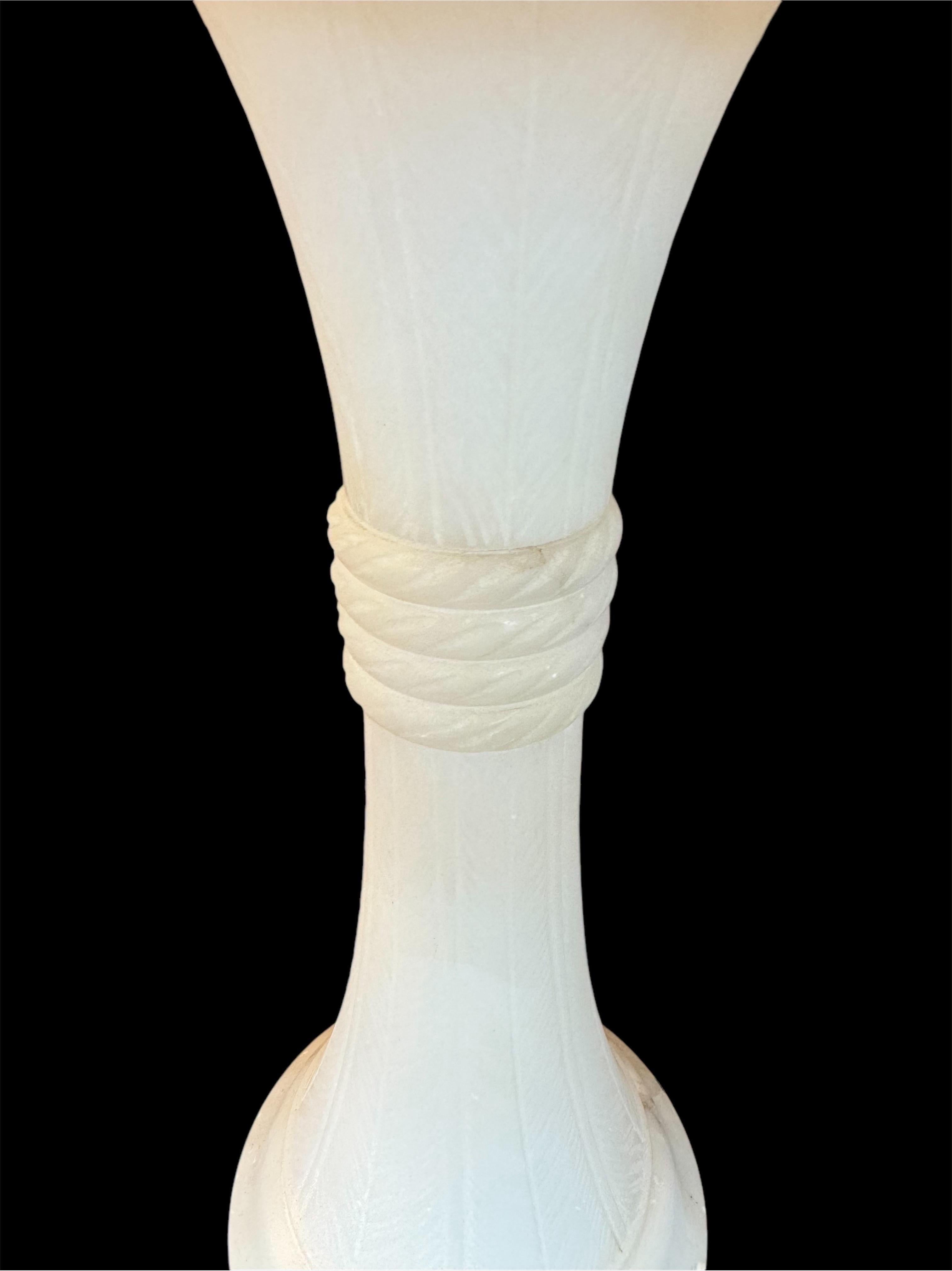 A Pair of Alabaster Palm Frond Lamps 9