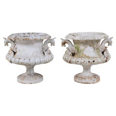 Used A Pair of Alfred Corneau Cast Iron Garden Urns, c. 1880