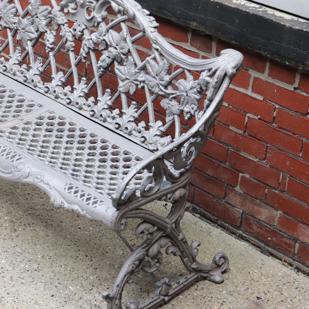 A pair of aluminum sleigh form garden benches circa 1950. For Sale 7