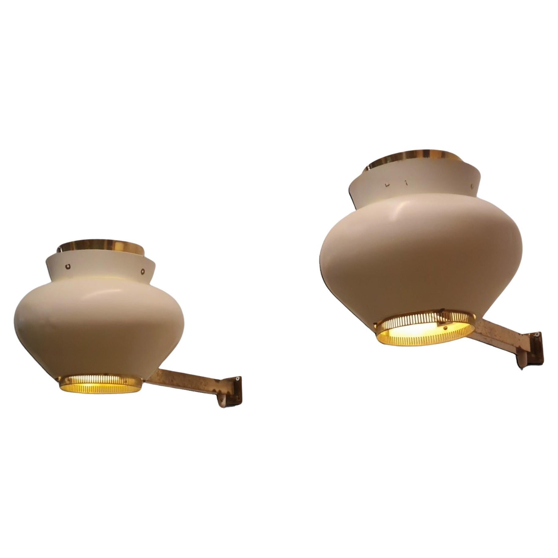 A Pair of Alvar Aalto Commissioned Wall Lamps, Valaistustyö 1950s