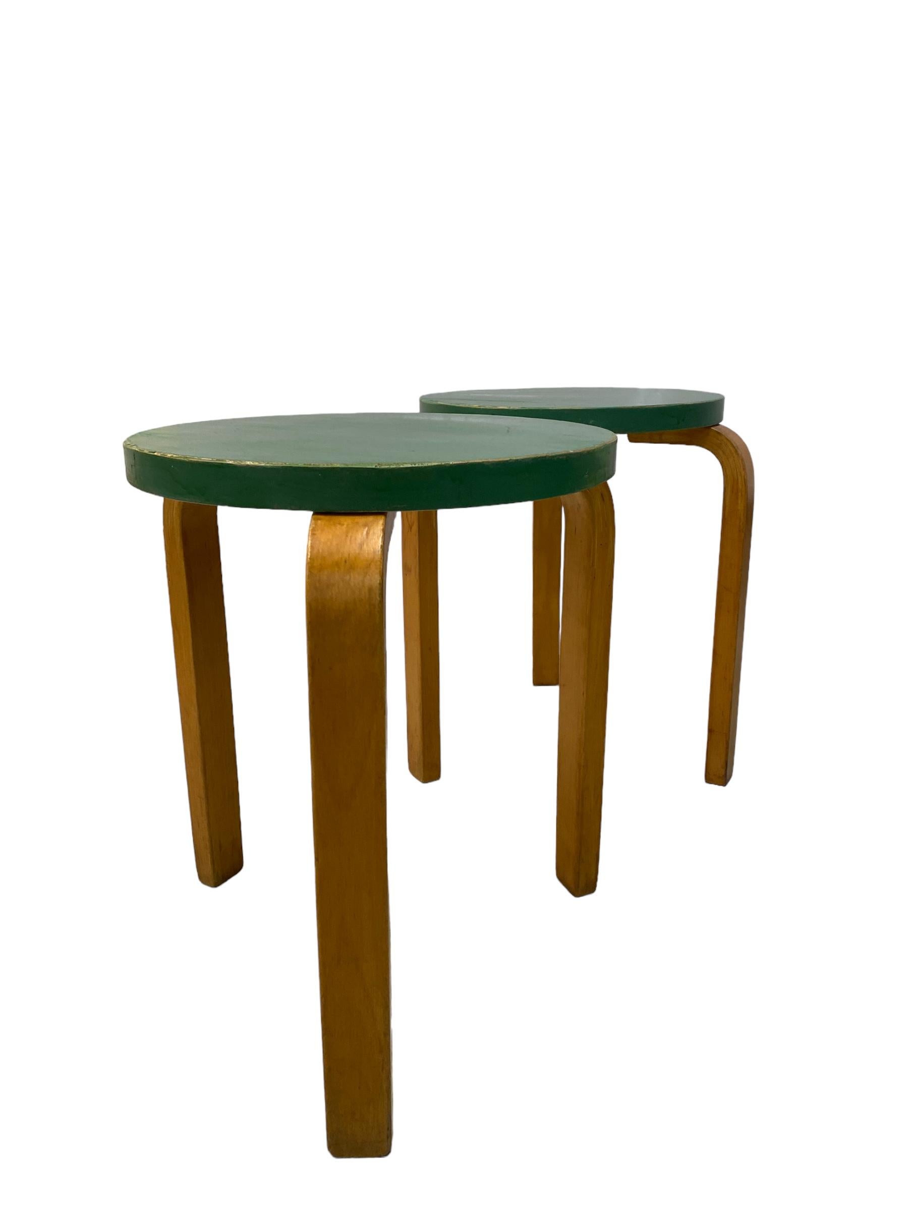 Finnish A pair of Alvar Aalto Stackable Stools Model 60 For Sale