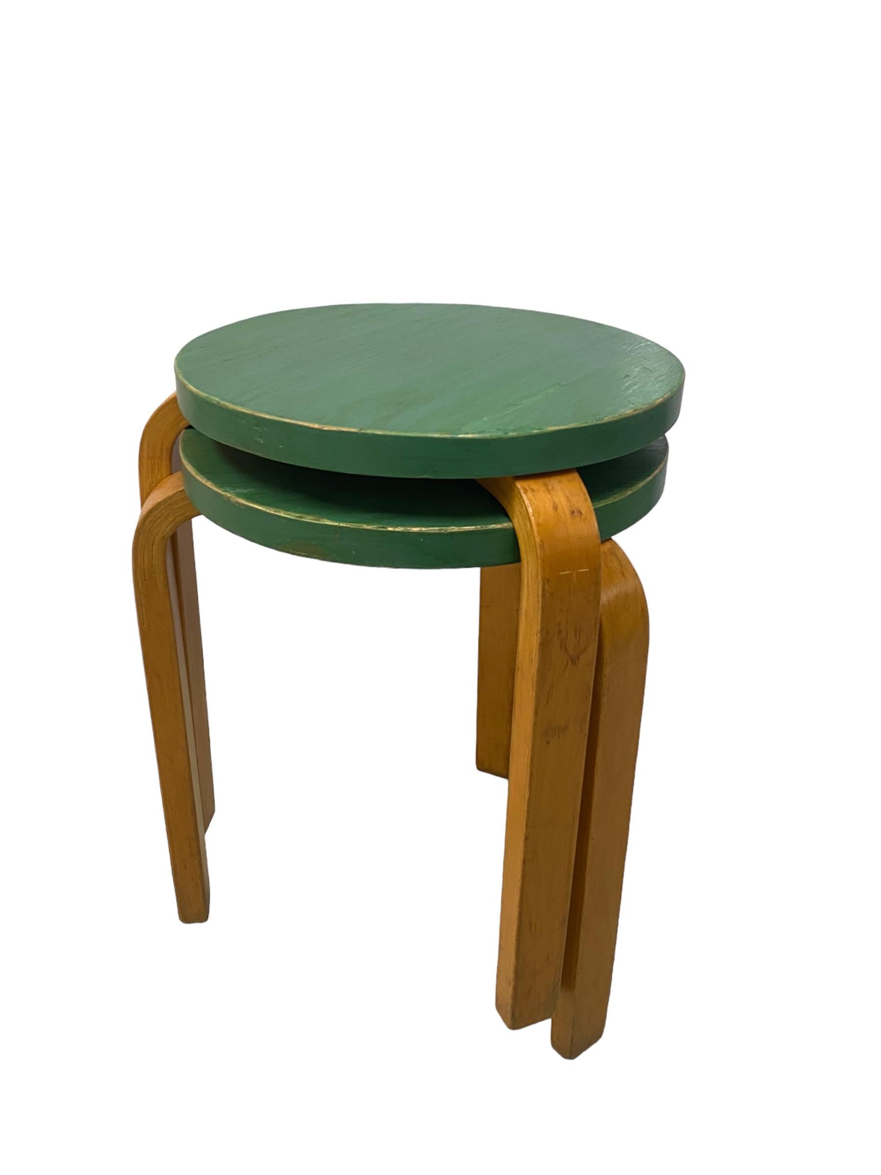 Mid-20th Century A pair of Alvar Aalto Stackable Stools Model 60 For Sale