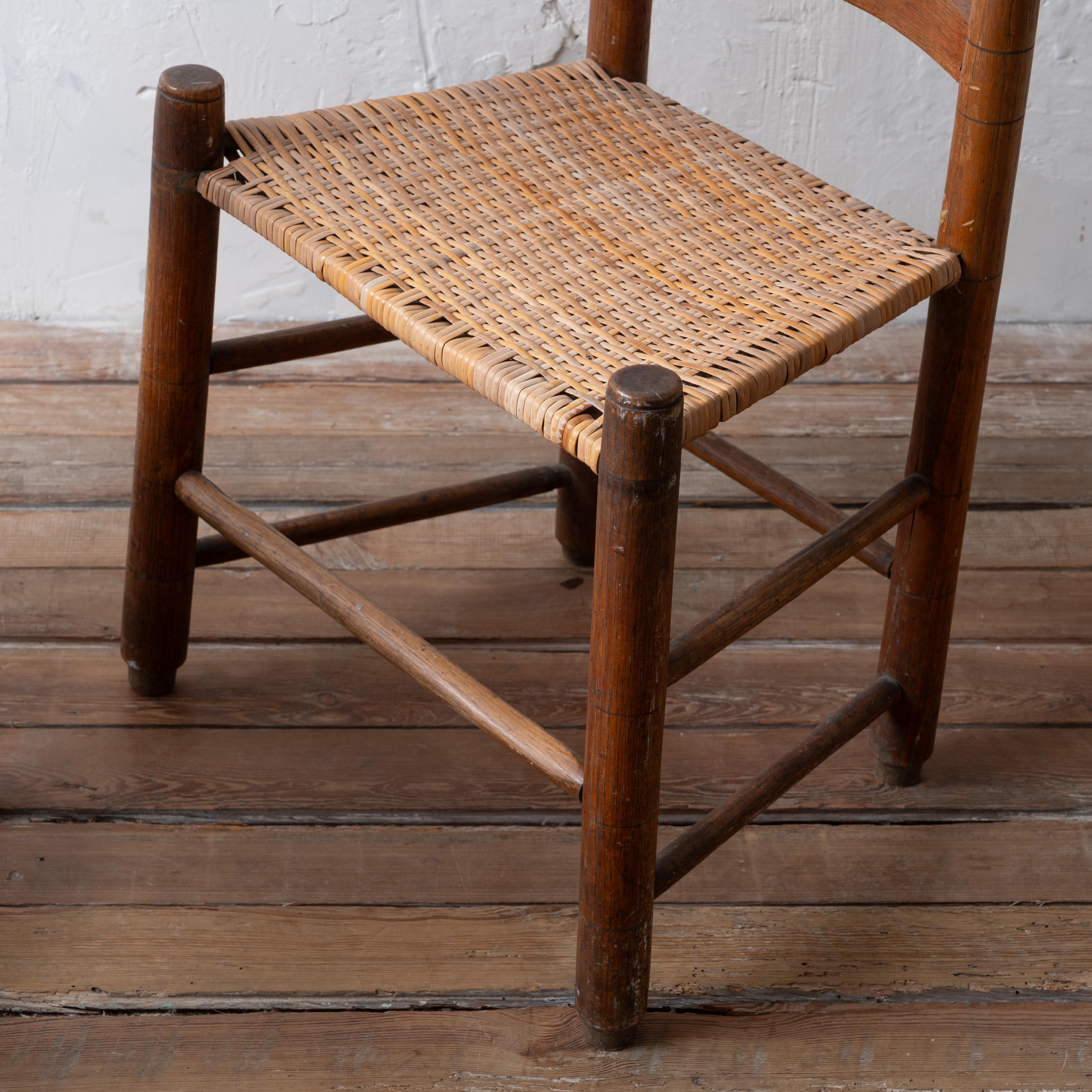 Paire de chaises américaines à dossier en échelle, 19e siècle en vente 1
