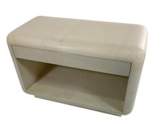 A Pair of American Modern "Bullnose" Night Tables, Karl Springer