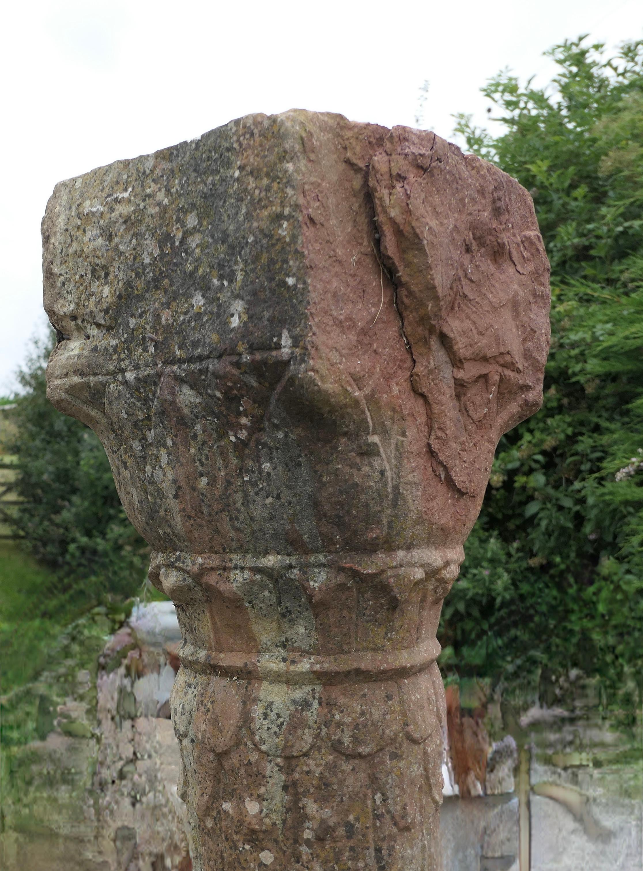 A Pair of Ancient Corinthian Type Stone Columns For Sale 5