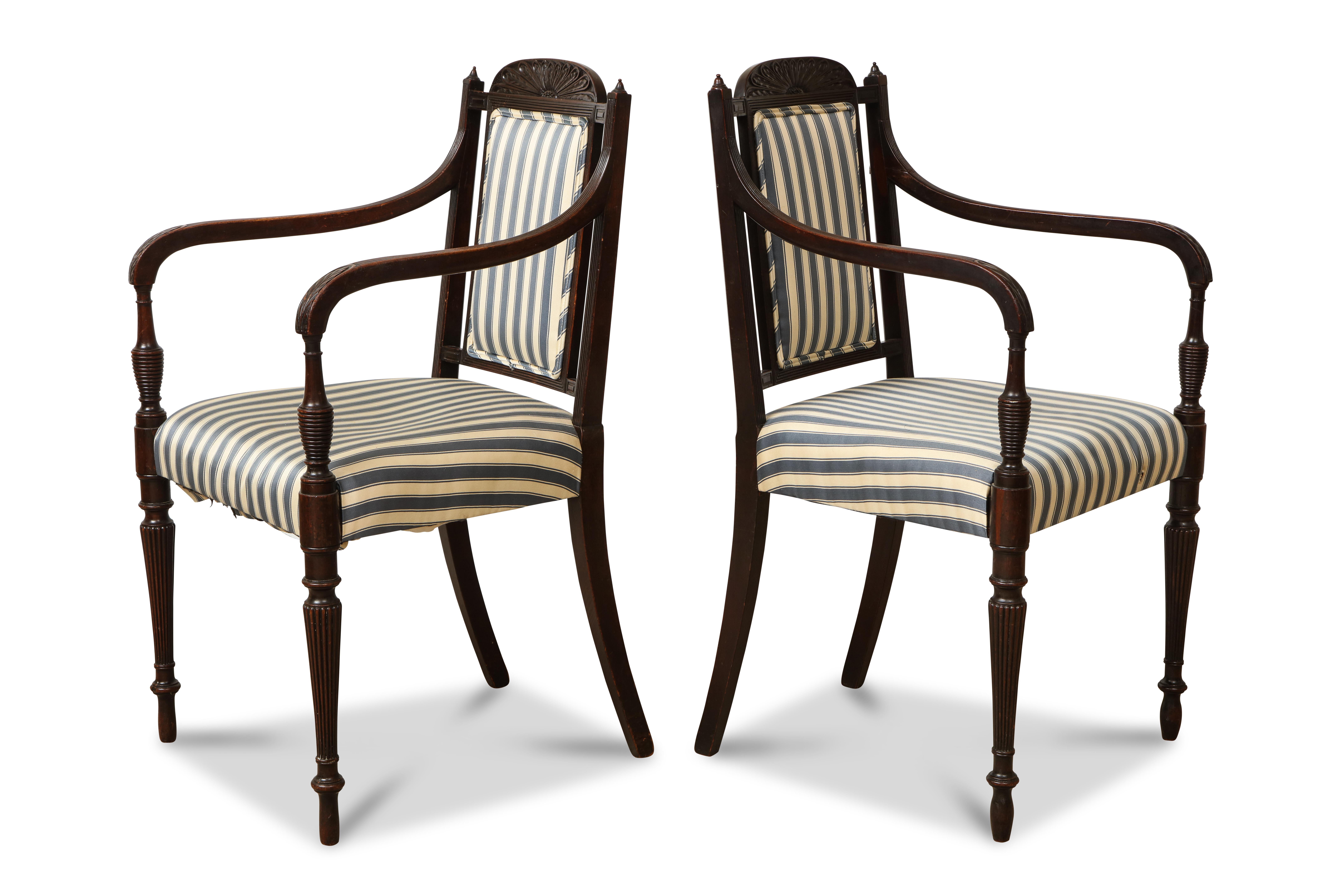 Teak Pair of Anglo-Indian Armchairs