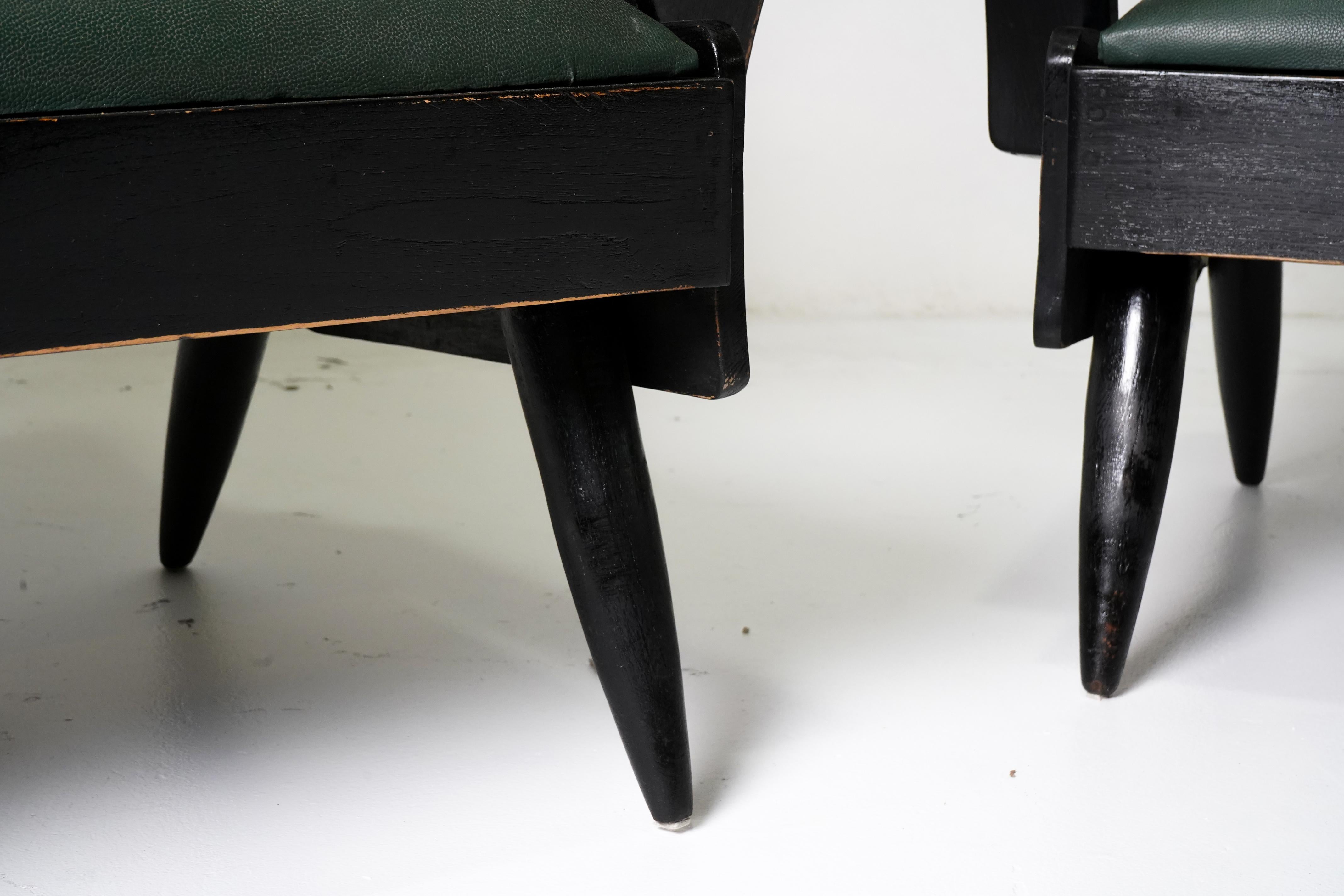 Rare Pair of 1950's Modern Anglo-Indian  Arm Chairs For Sale 6