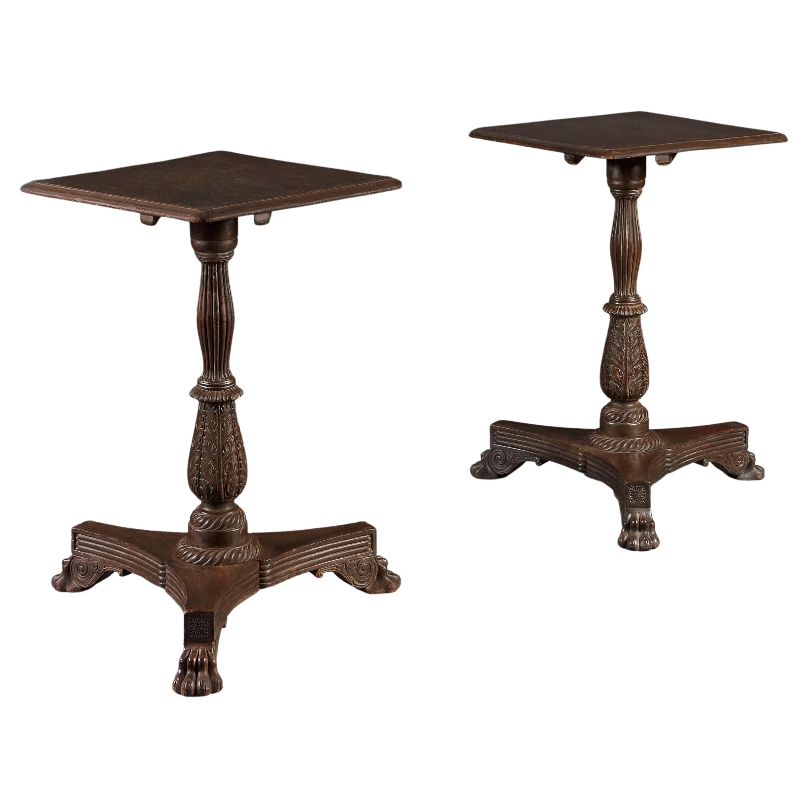Pair of Anglo Indian Occasional Tables For Sale