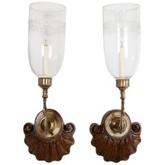 Pair of Anglo-Indian Sconces, Hand Carved Rosewood, Circa Early 20th Century