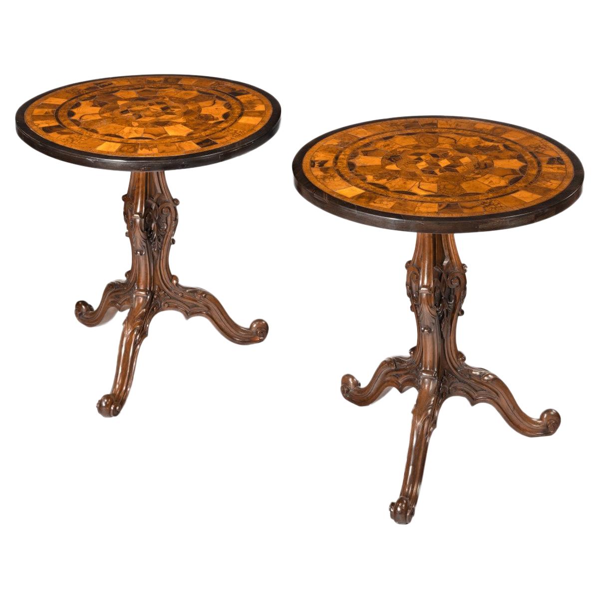 Pair of Anglo-Indian Specimen Top Occasional Tables