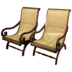 Vintage Pair of Anglo-Indian Teak Plantation Chairs