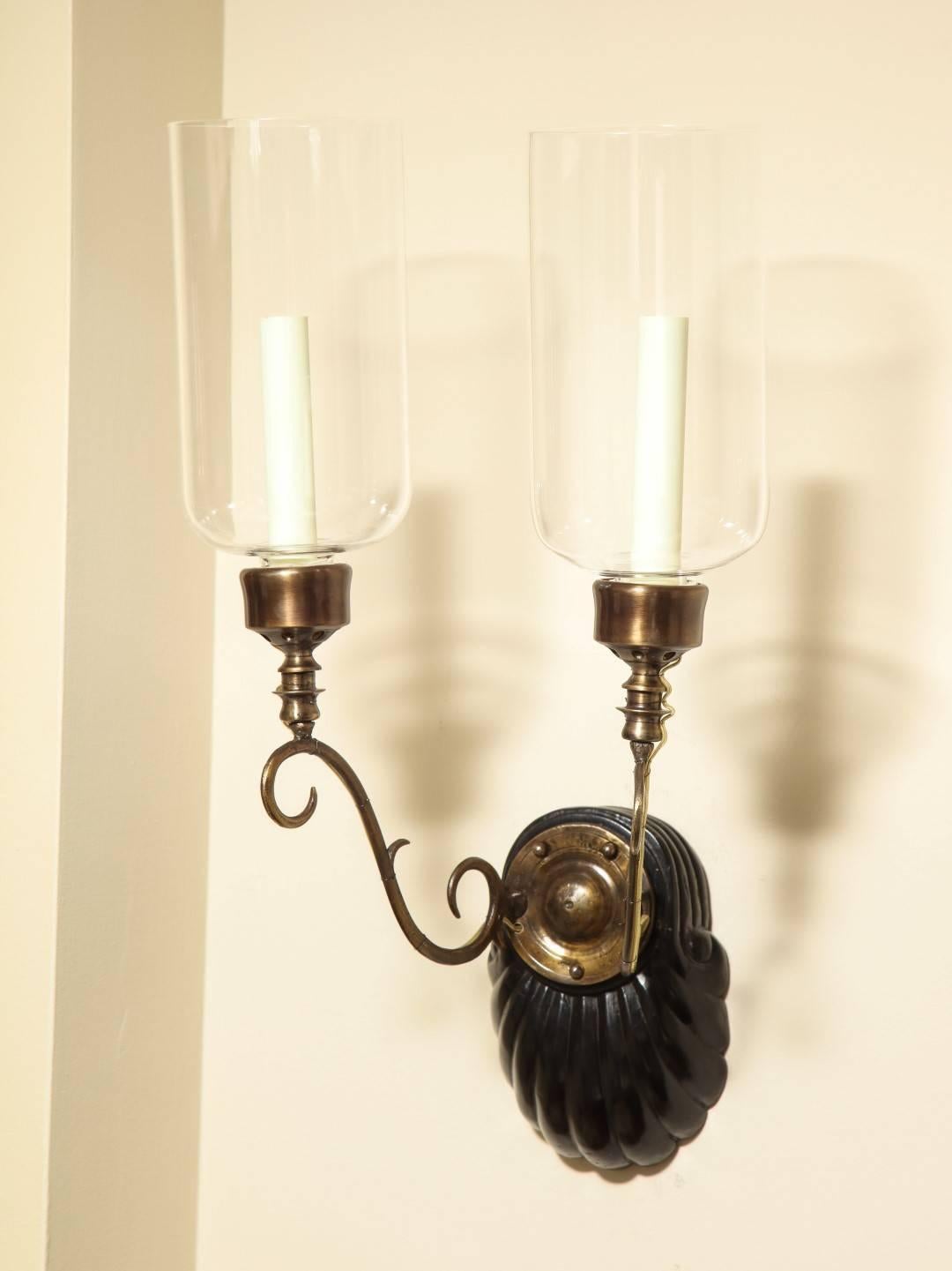 Late 19th Century Pair of Anglo-Indian Two-Light Sconces