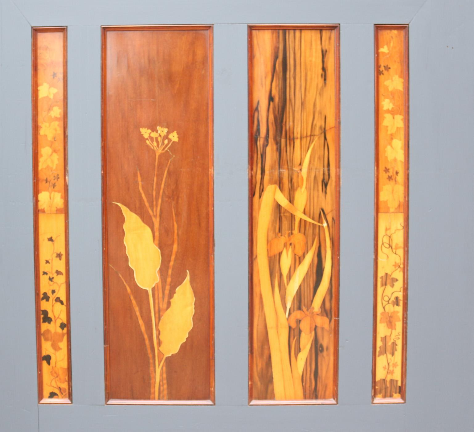 20th Century Pair of Antique 1930s Marquetry Sliding Doors For Sale