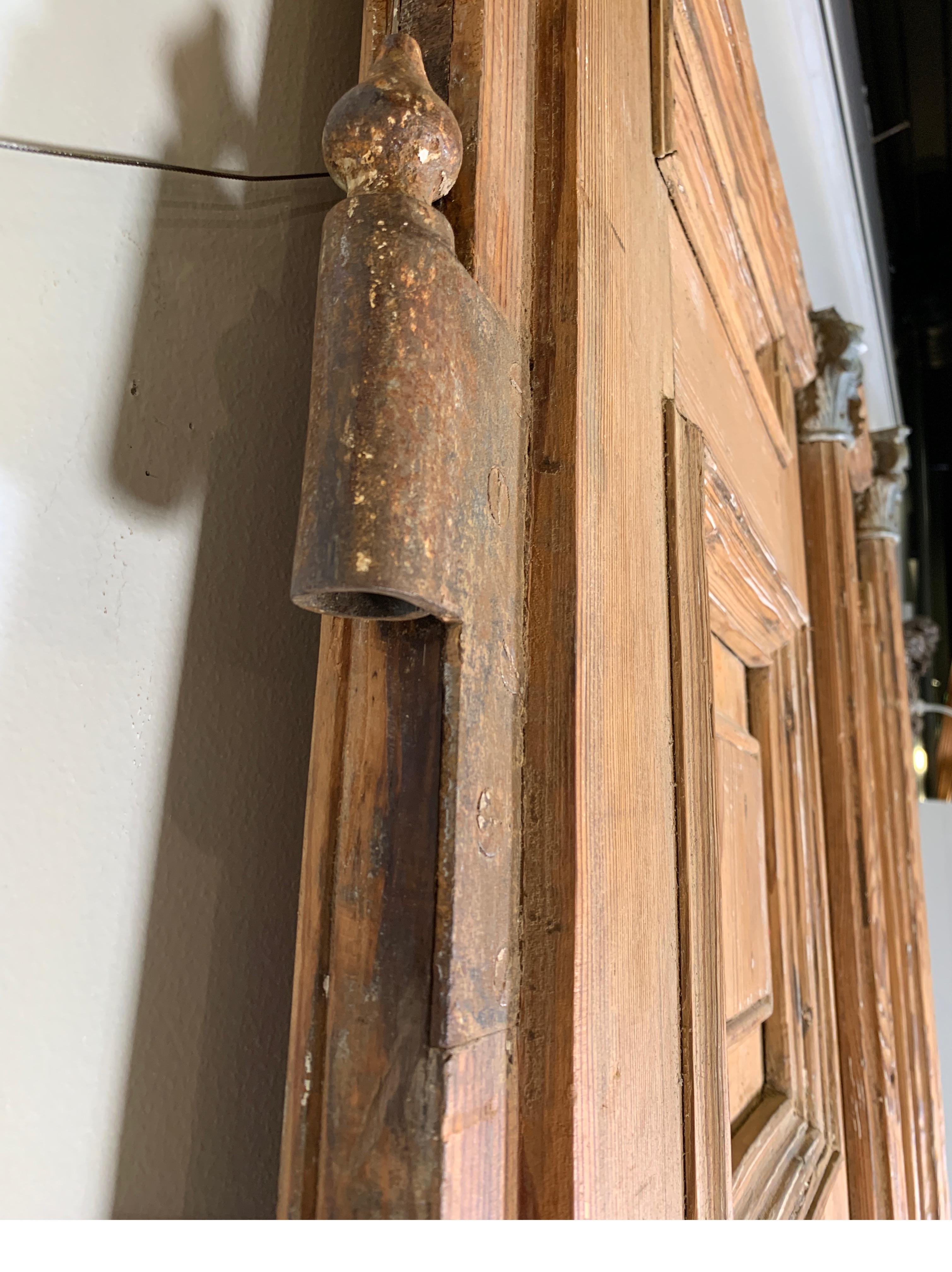 Pair of Antique 19th Century Handmade Pine Doors 6