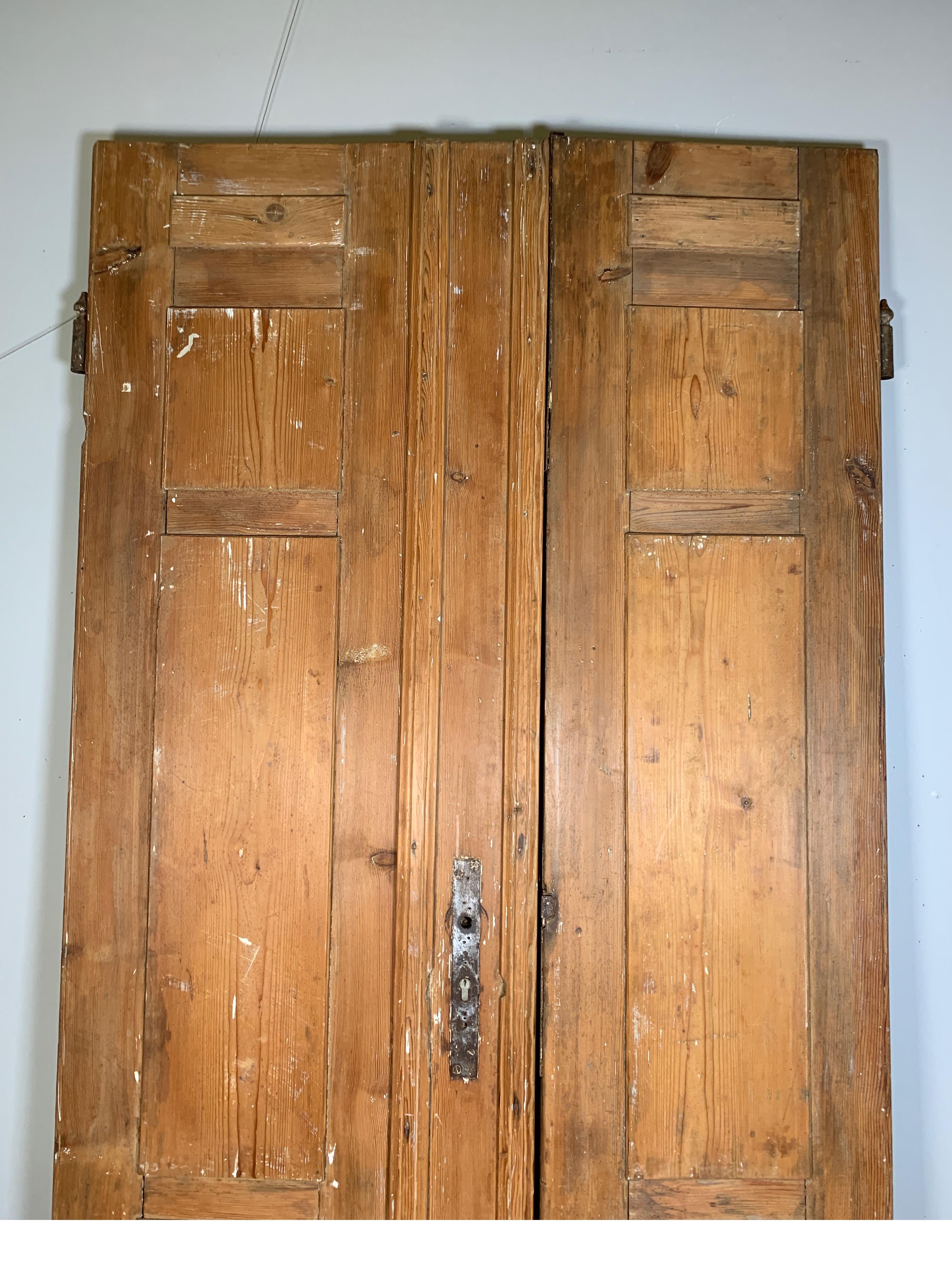 Pair of Antique 19th Century Handmade Pine Doors 9