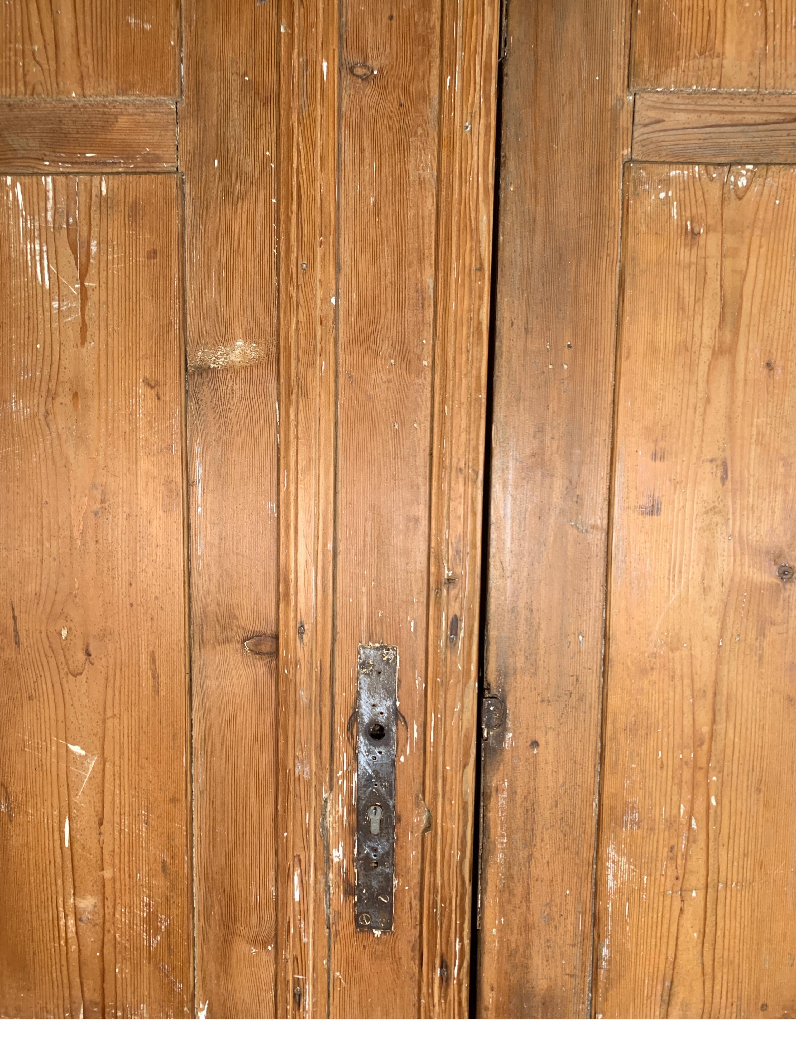 Pair of Antique 19th Century Handmade Pine Doors 10