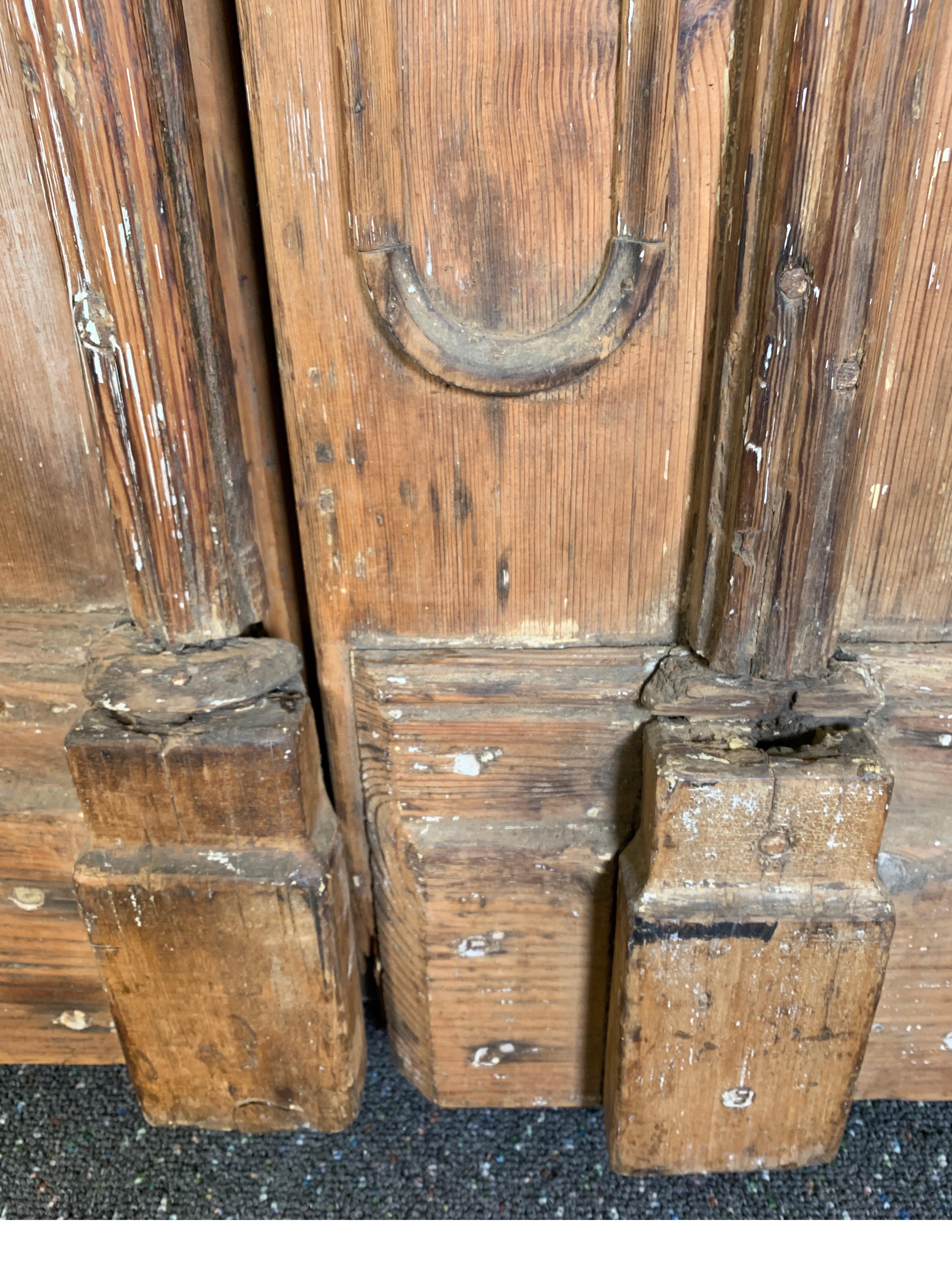 Pair of Antique 19th Century Handmade Pine Doors 2