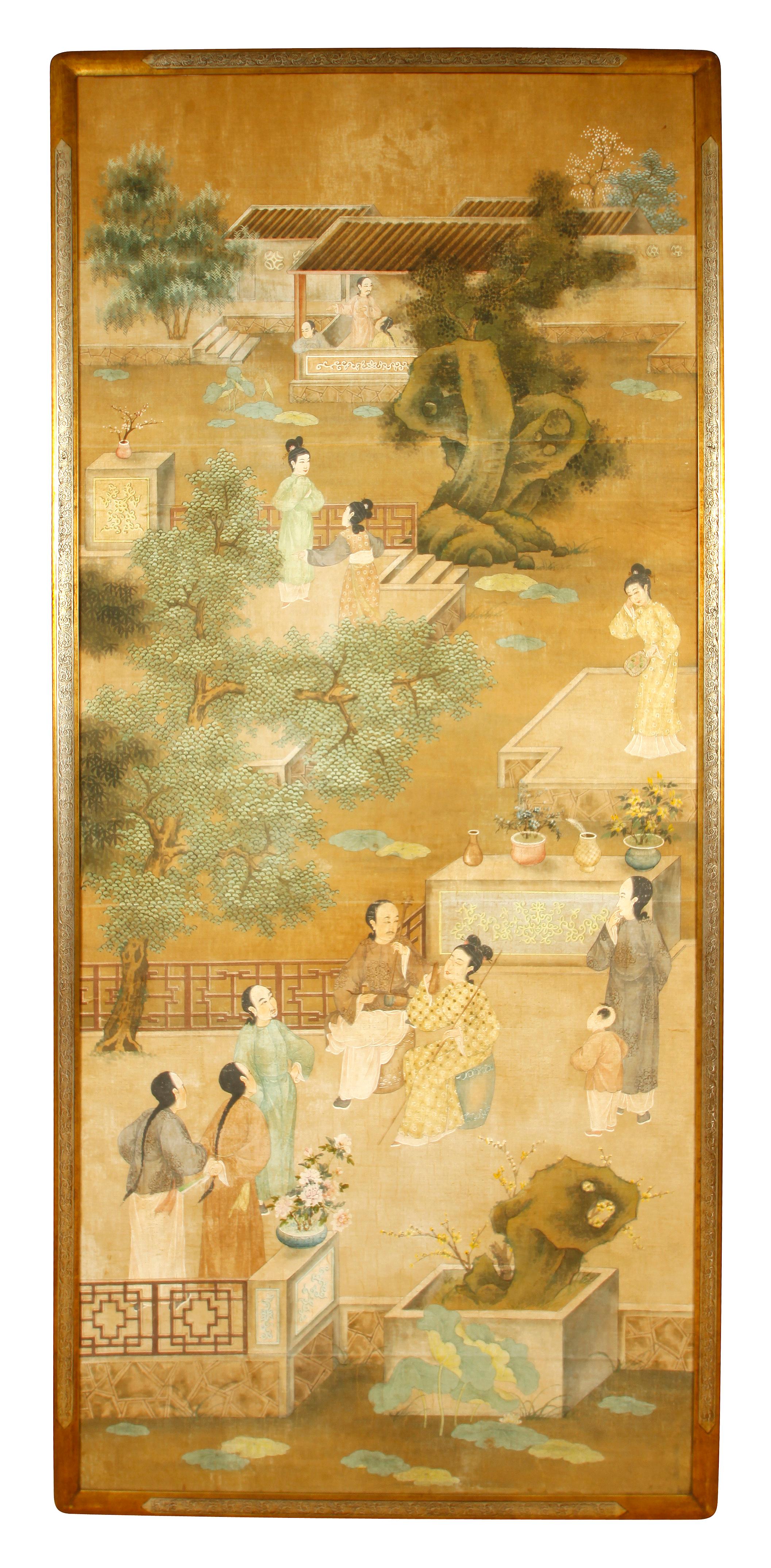 Chinese Pair of Antique Asian Framed Panels