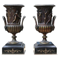 Pair of Antique Bronze Urns