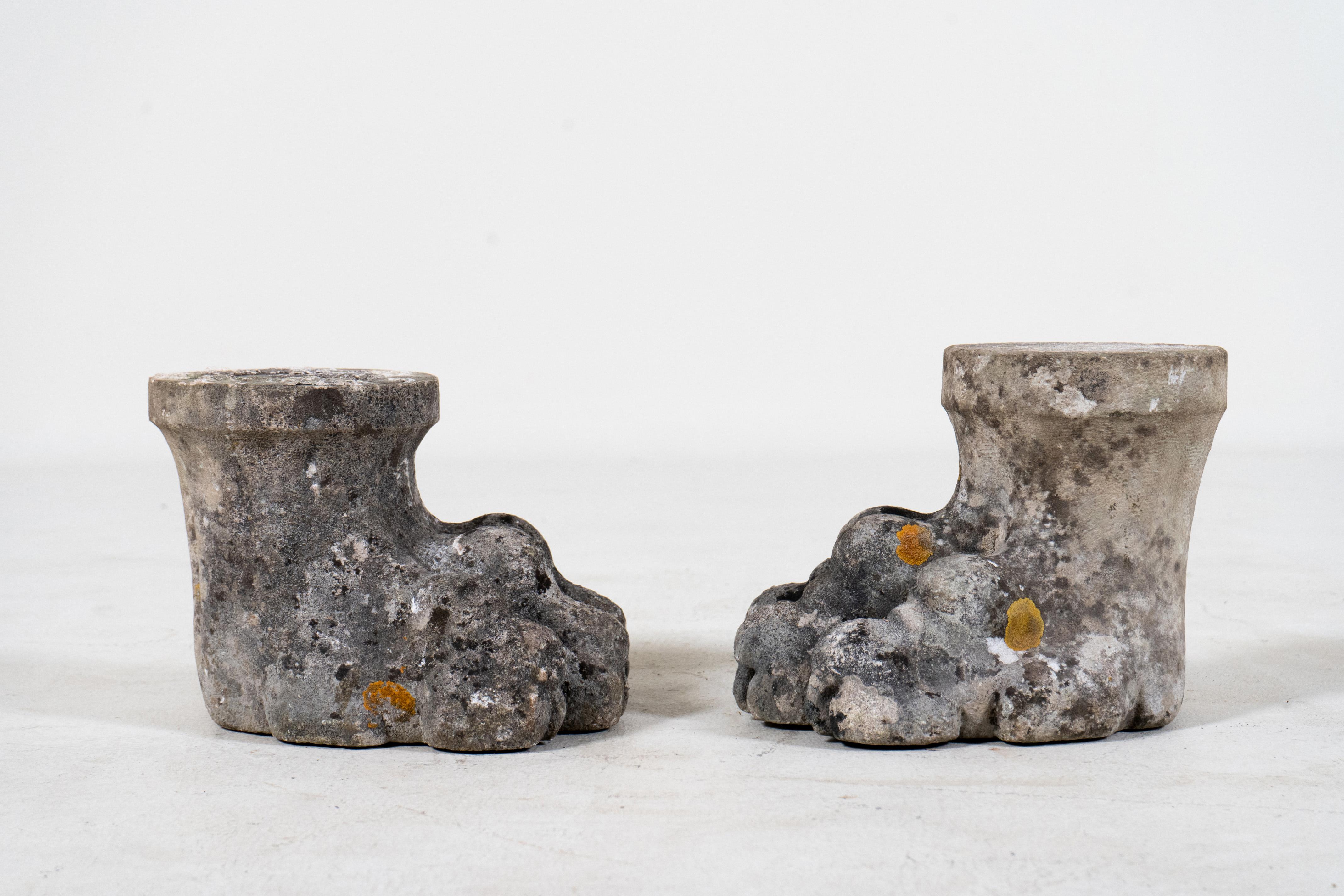French A Pair of Antique Cement Lion Paws, France 19th C. For Sale