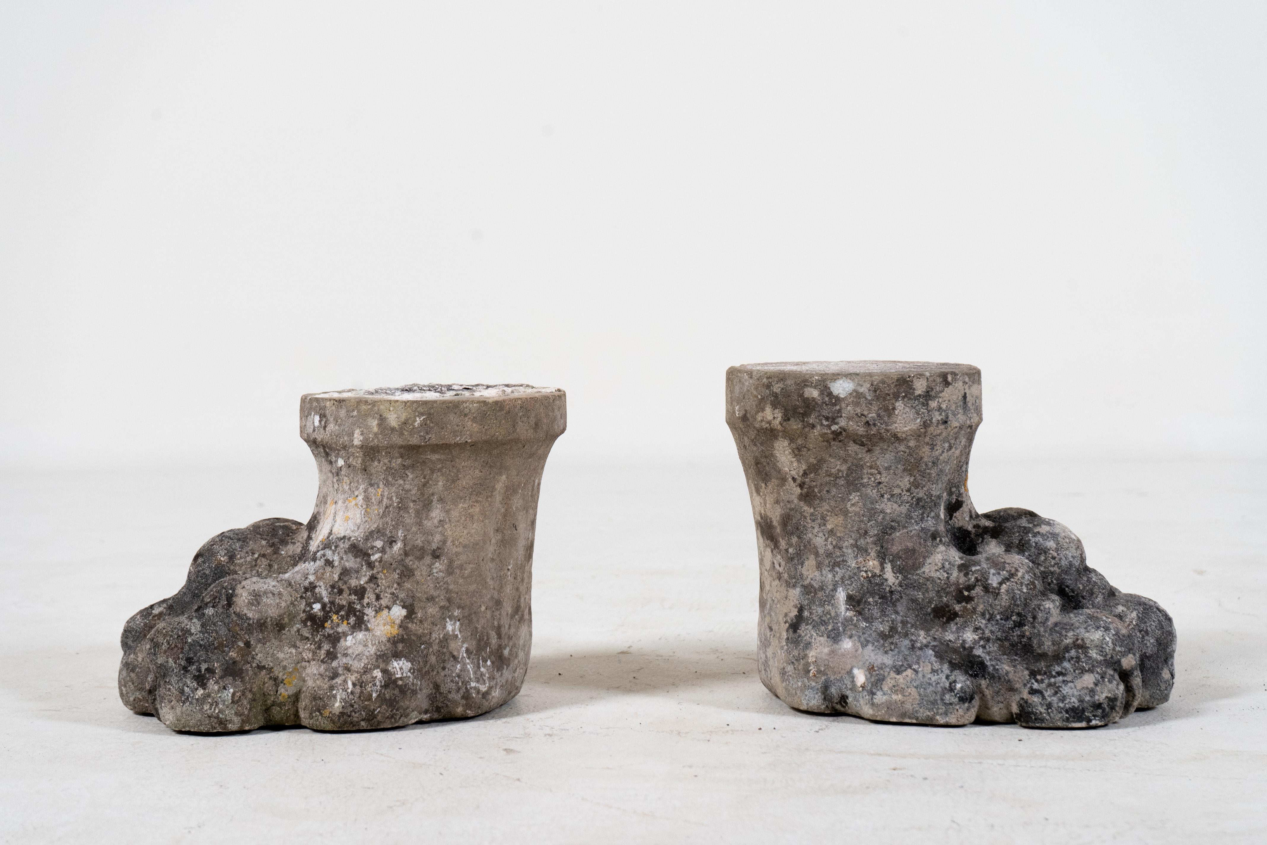 20th Century A Pair of Antique Cement Lion Paws, France 19th C. For Sale