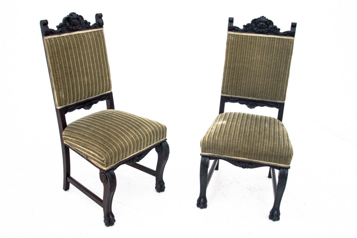 A pair of antique chairs on lion's paws, Western Europe, circa 1920. 5