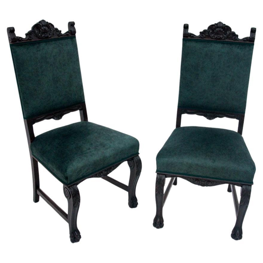 A pair of antique chairs on lion's paws, Western Europe, circa 1920. For Sale