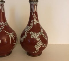A Fine Pair of Antique Chinese Cloisonné Gord Form Vases, circa 1900
