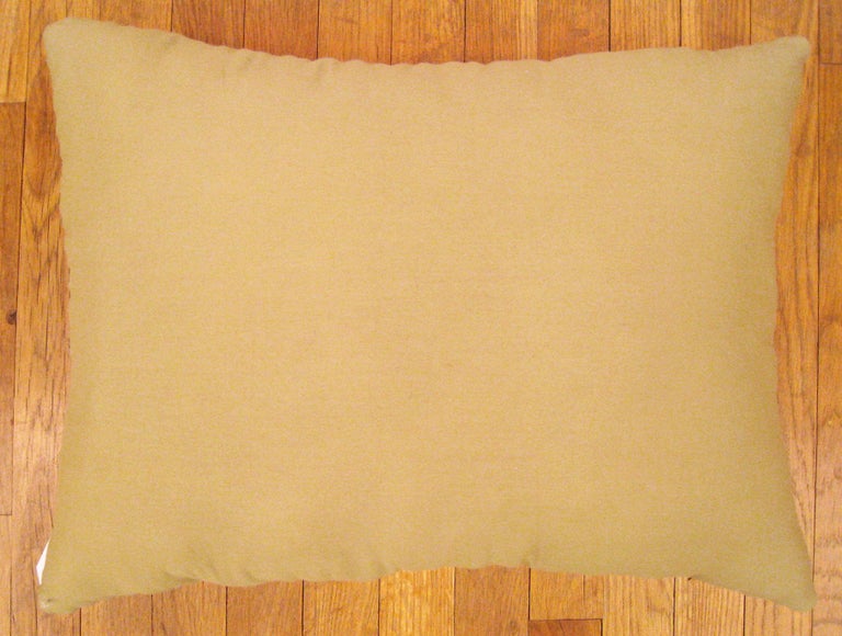 Pair of Antique Decorative English Needlepoint Rug Pillows with Floral