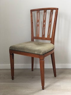 Ein Paar antike Ulme Holz Louis XVI Stuhl 1780