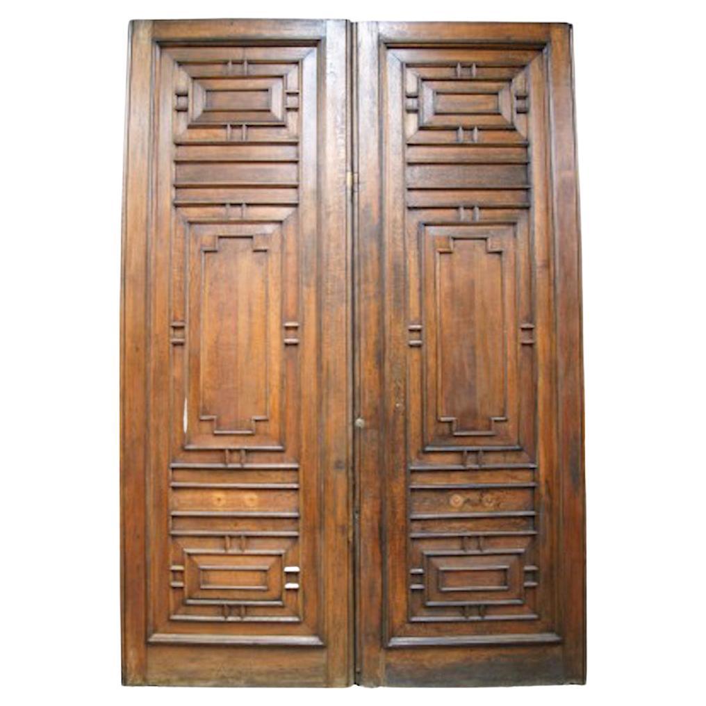Pair of Antique English Oak Doors Salvaged from the Palace of Westminster