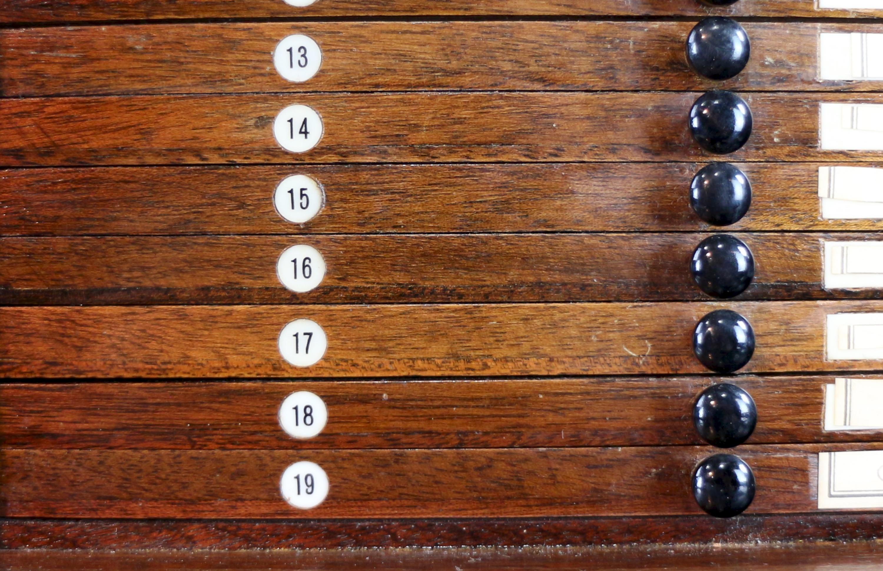 A Pair of Antique English Walnut Tabletop Microscope Slide Collectors Cabinets For Sale 3
