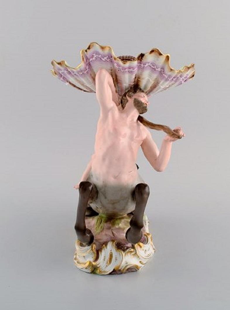 Rococo Pair of Antique Figurative Meissen Compotes in Hand-Painted Porcelain For Sale