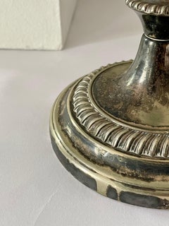 A Pair of Antique French Silver-Plated Candlesticks - XIXth century.