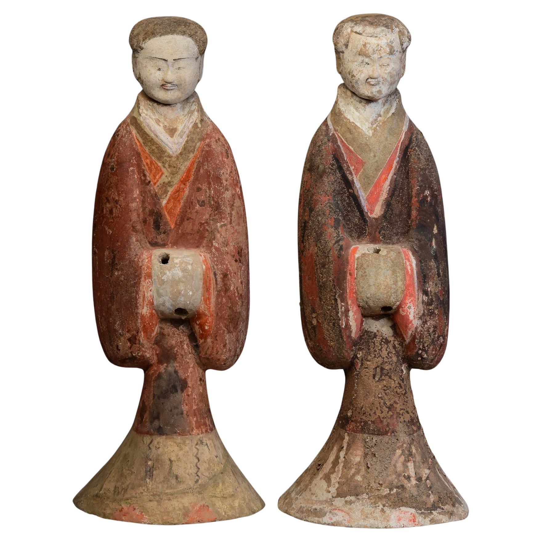 Paire de poteries chinoises antiques de la dynastie Han avec Oxford TL Test