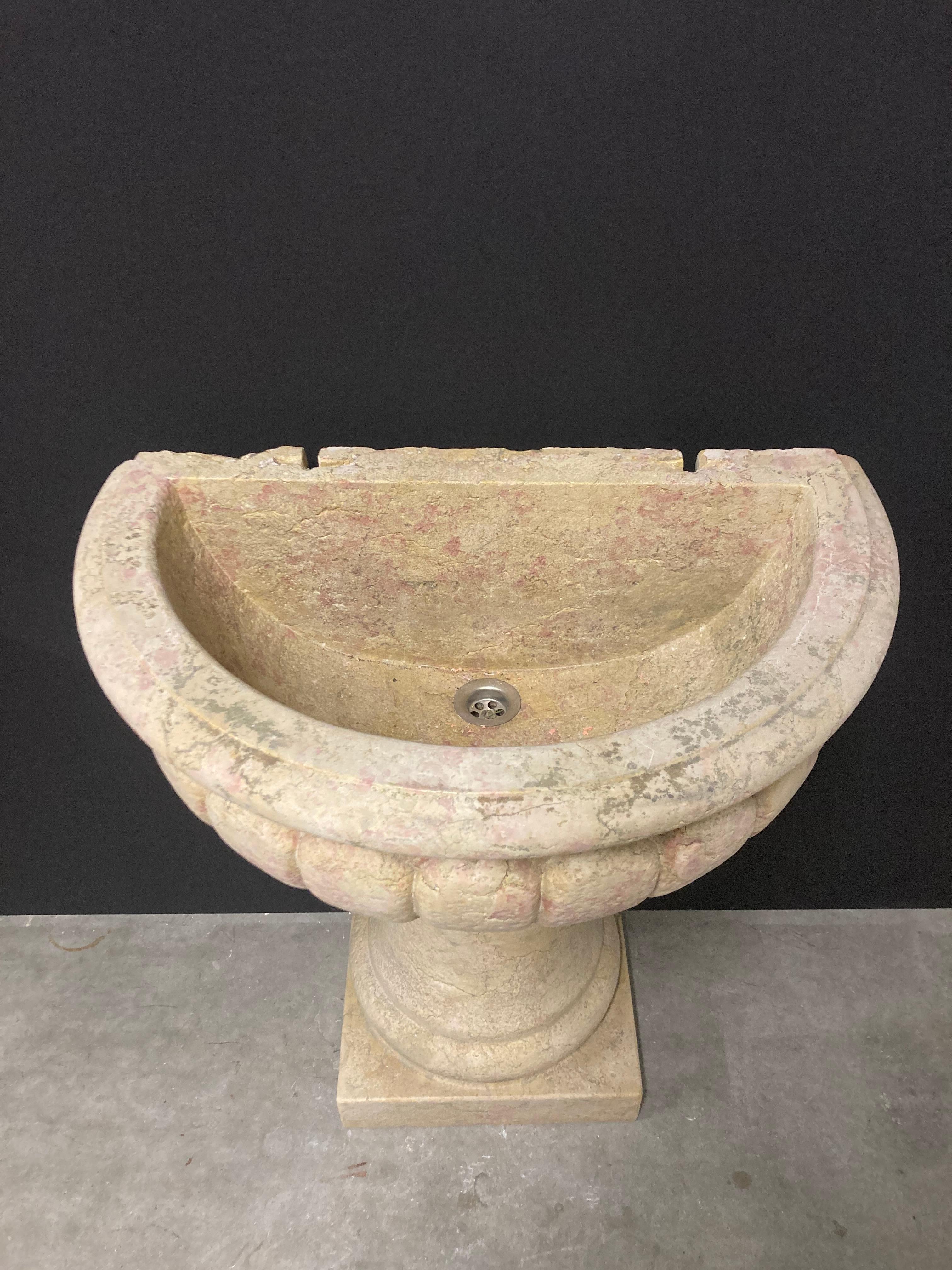 Stone Pair of Antique Italian Marble Fountains