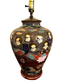 A Pair of Antique Japanese Satsuma Vase Lamps