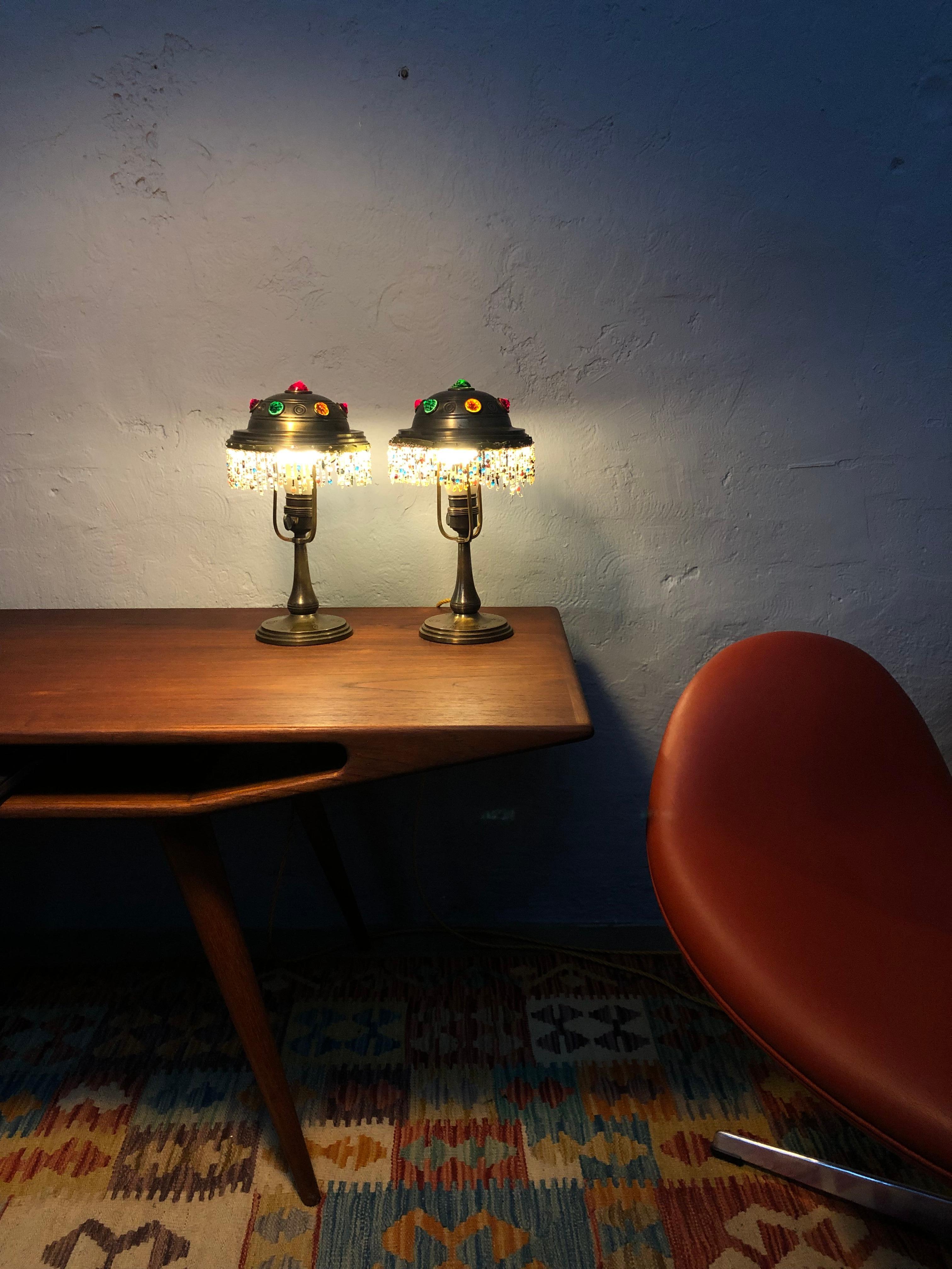 Jugendstil Paire de lampes de table anciennes Jugend en vente